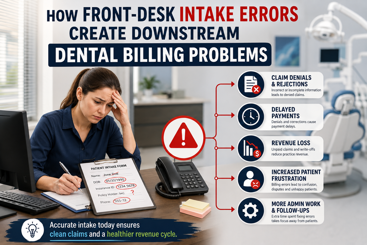 How Front-Desk Intake Errors Create Downstream Dental Billing Problems