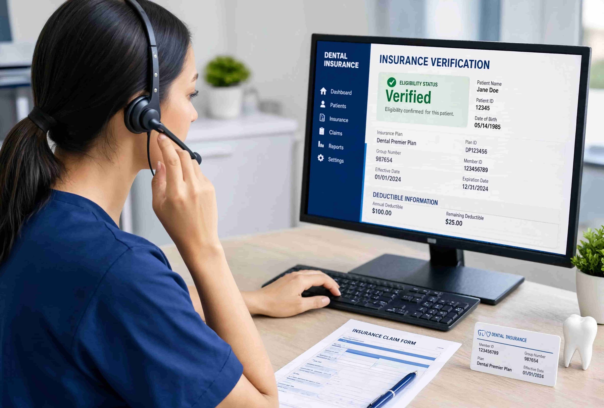 Dental insurance verification and billing