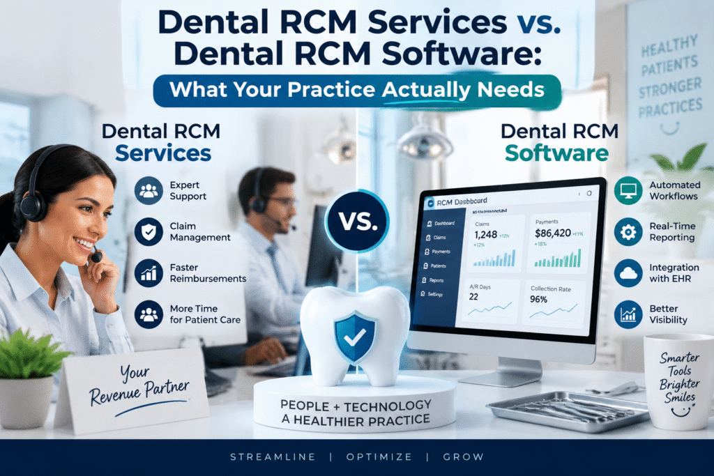 Dental RCM Services vs. Dental RCM Software: What Your Practice Actually Needs